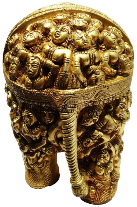 Brass Elephant Showpiece, 13 inch