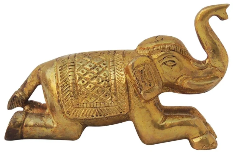 Brass Elephant Showpiece, 2.1 inch