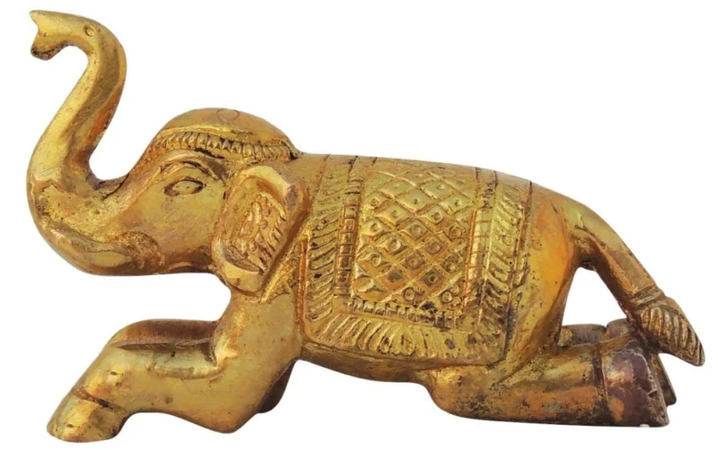 Brass Elephant Showpiece, 2.1 inch – for Vastu and Décor