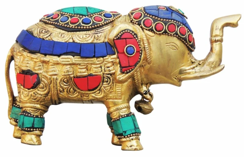Brass Elephant Showpiece, 4.3 inch