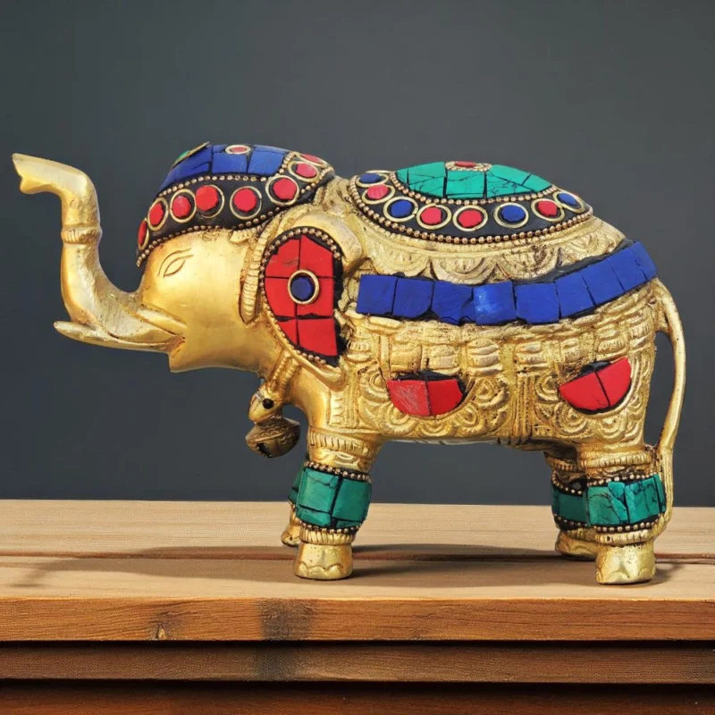 Brass Elephant Showpiece, 4.3 inch – for Vastu and Décor
