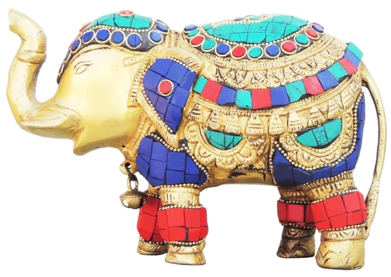 Brass Elephant Showpiece, 5 inch