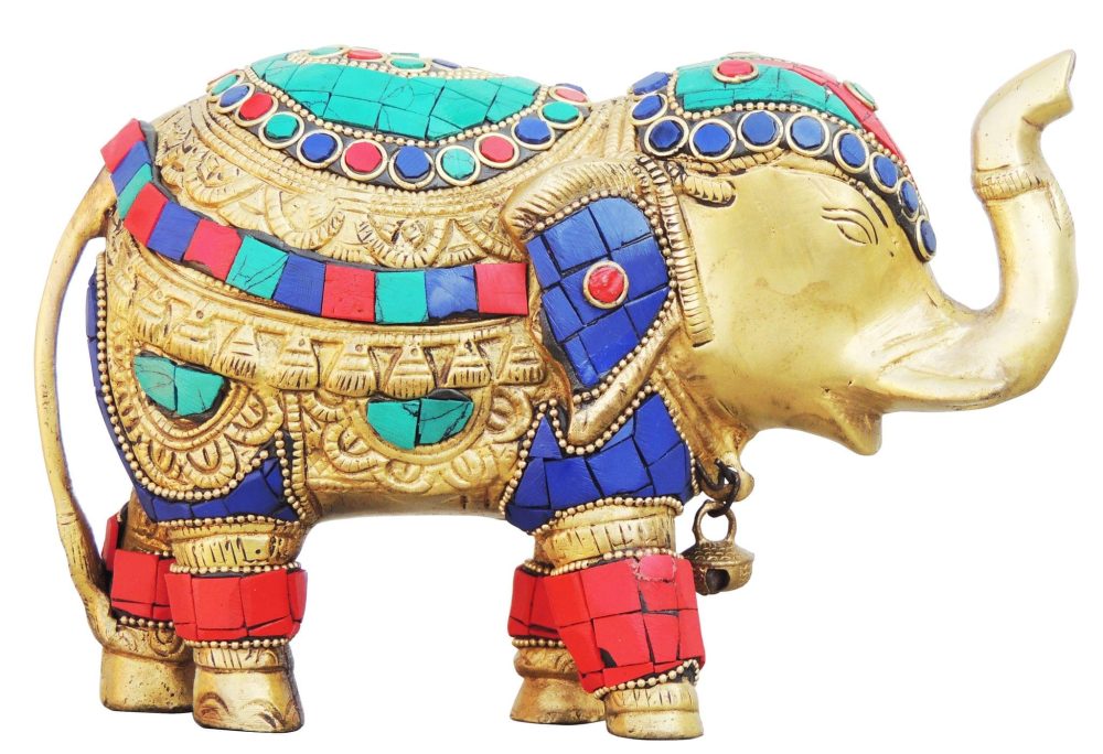 Brass Elephant Showpiece, 5 inch, brass, Vedikcraft Moradabad