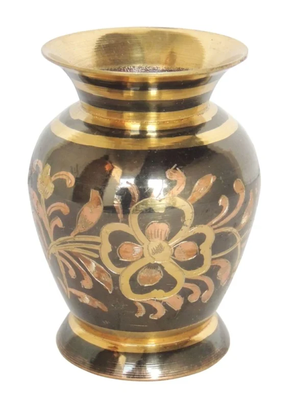 Brass Vase for Home and Garden, 4 inch