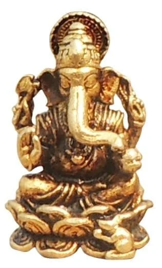 Ganesh Ji Idol in Brass, 1.1 inch
