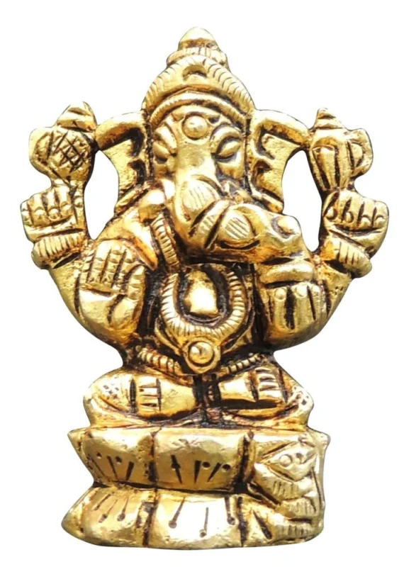 Ganesh Ji Idol in Brass, 2.2 inch, 120 g