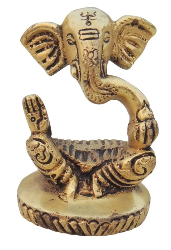 Ganesh Ji Idol in Brass, 2.7 inch