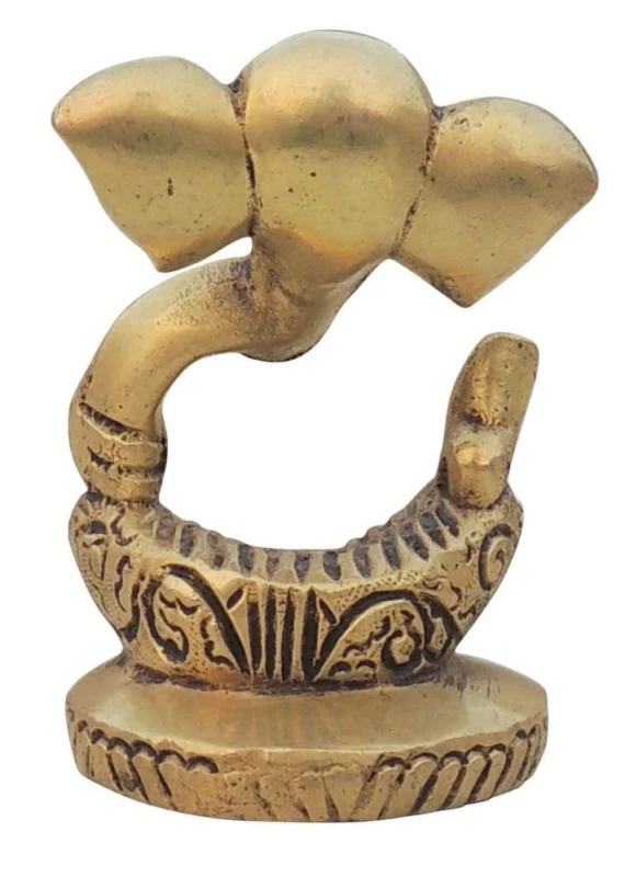 Ganesh Ji Idol in Brass, 2.7 inch