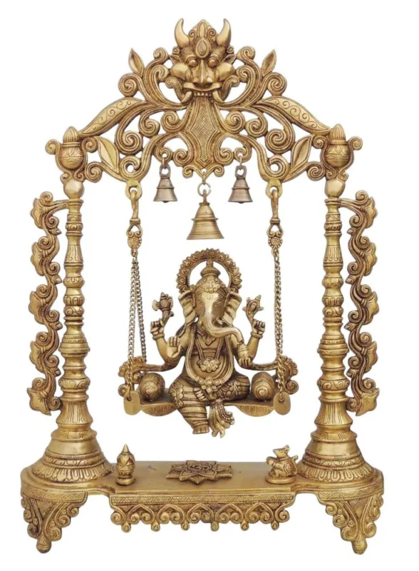 Ganesh Ji Idol in Brass, 26.5 inch, design BS1373-E