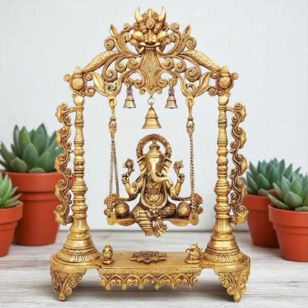 Ganesh Ji Idol in Brass, 26.5 inch, design BS1373-E, brass, Vedikcraft Moradabad