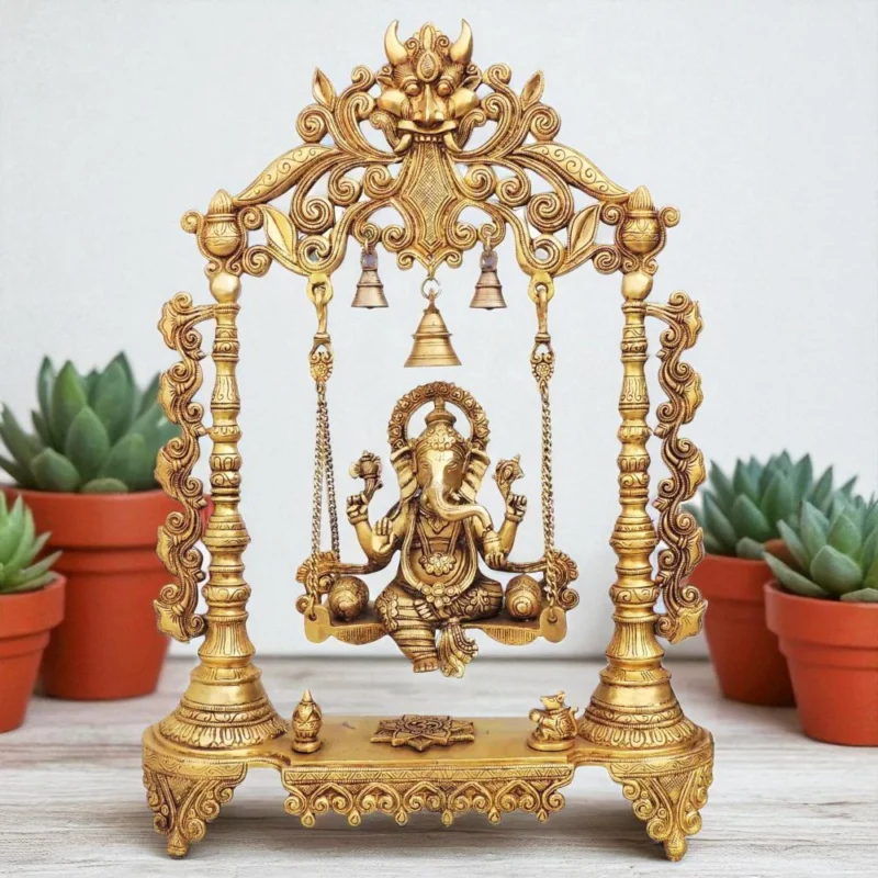 Ganesh Ji Idol in Brass, 26.5 inch, design BS1373-E – for Temple and Entrance