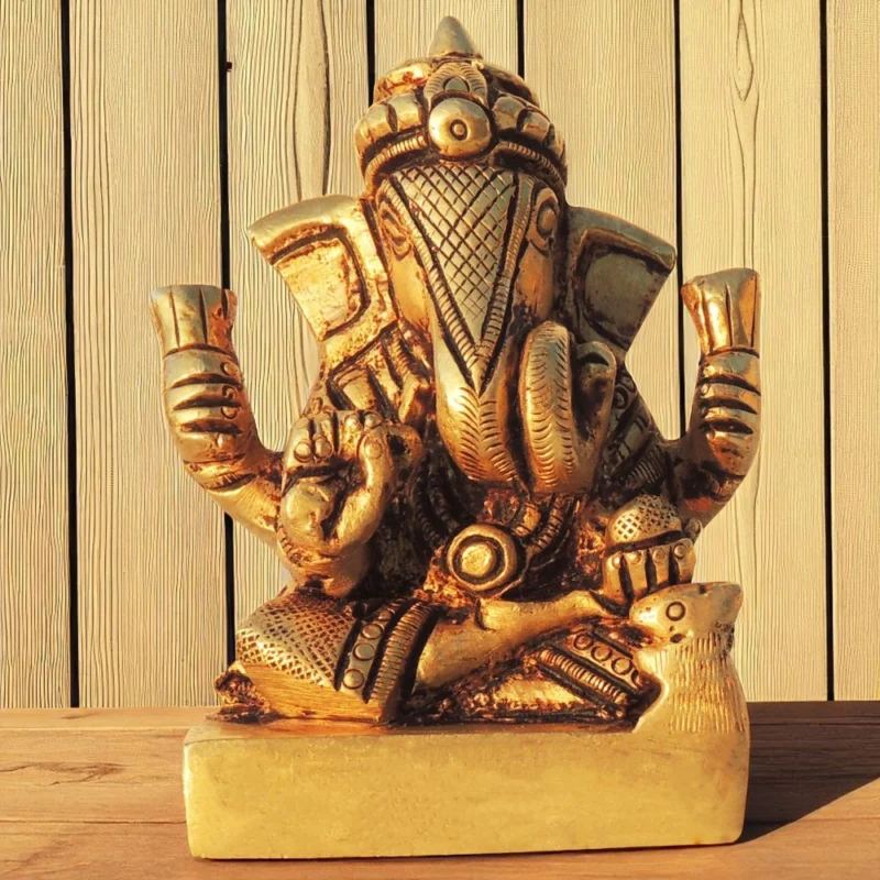 Ganesh Ji Idol in Brass, 3 inch, design BS1610-E – for Desk and Car
