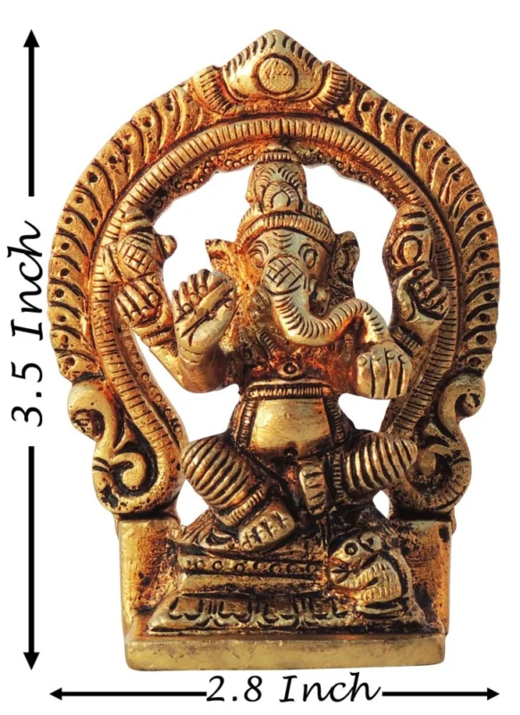 Ganesh Ji Idol in Brass, 3.5 inch, 260 g