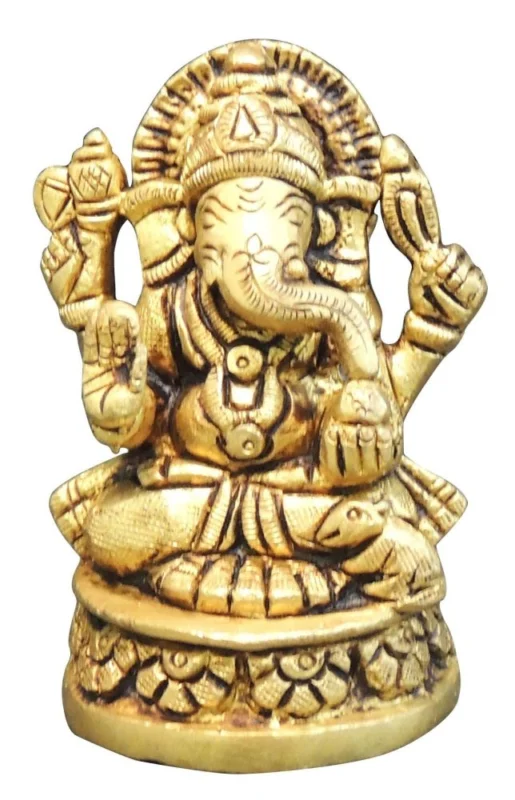 Ganesh Ji Idol in Brass, 3 inch, design BS1467-G