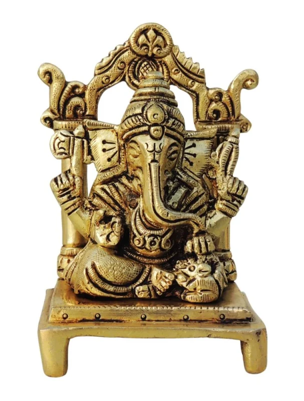 Ganesh Ji Idol in Brass, 4.5 inch, 540 g