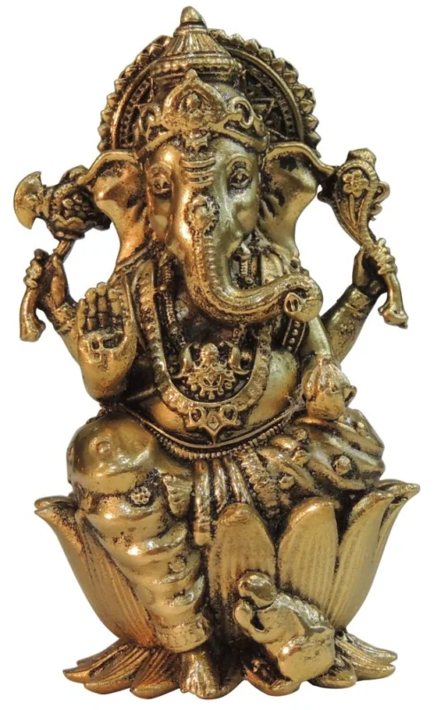 Ganesh Ji Idol in Brass, 4.5 inch, 300 g – for Home Mandir