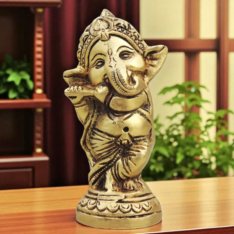 Ganesh Ji Idol in Brass, 5.5 inch, design BS1696-C – for Home Mandir