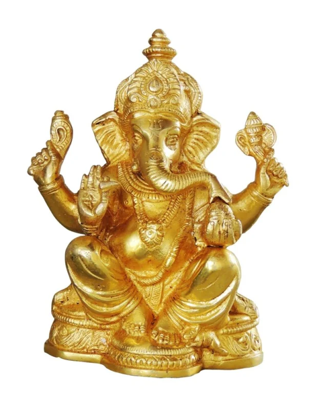 Ganesh Ji Idol in Brass, 7 inch, 1.83 kg
