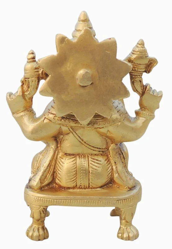 Ganesh Ji Idol in Brass, 6 inch, 930 g