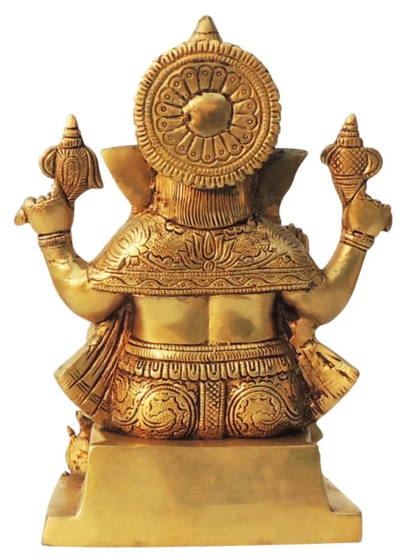 Ganesh Ji Idol in Brass, 9 inch, 3.96 kg