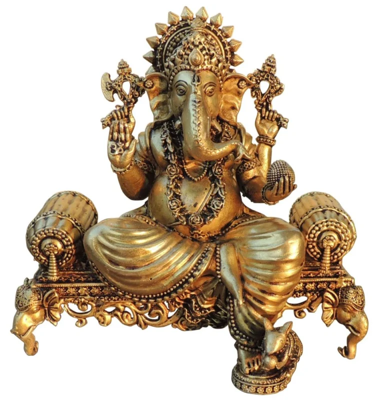 Ganesh Ji Idol in Brass, 5.5 inch, design BS1804-G