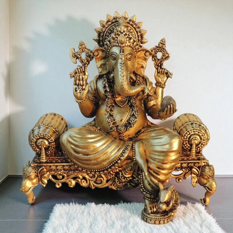 Ganesh Ji Idol in Brass, 5.5 inch, design BS1804-G – for Home Mandir