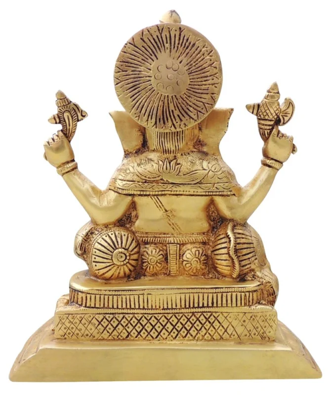 Ganesh Ji Idol in Brass, 9.5 inch, 5.3 kg