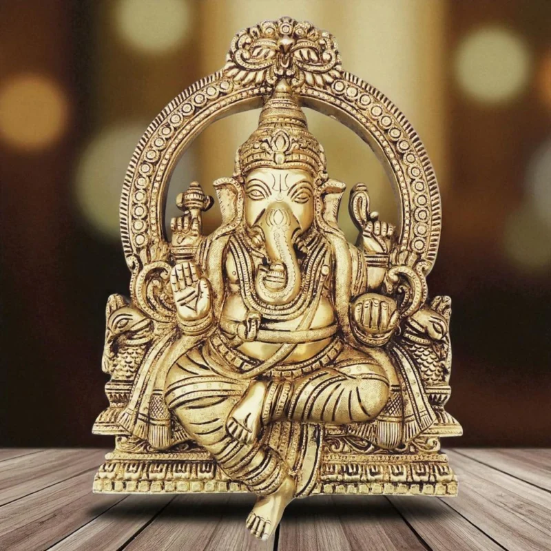 Ganesh Ji Idol in Brass, 11.5 inch, 2.72 kg – for Pooja Room