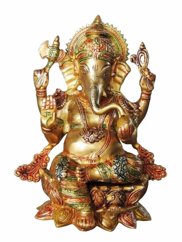 Ganesh Ji Idol in Brass, 11.5 inch, 5.7 kg