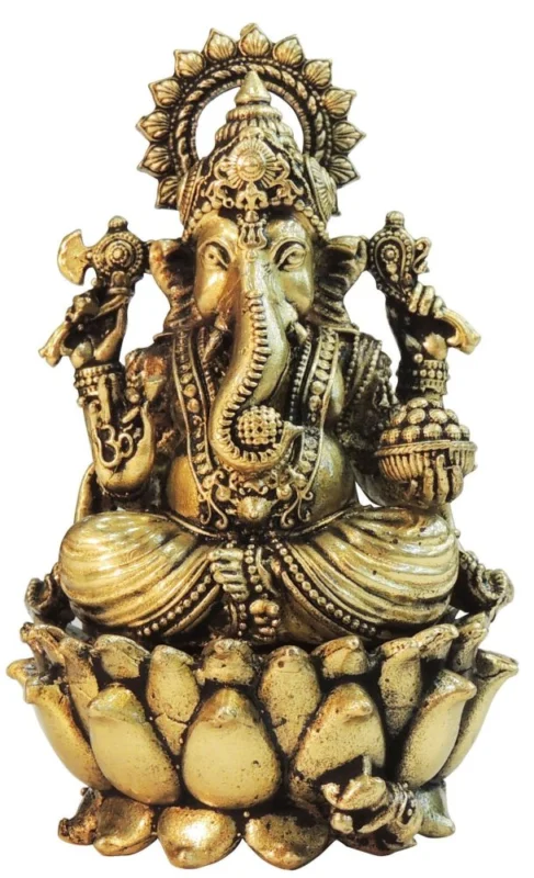 Ganesh Ji Idol in Brass, 4.3 inch, 260 g – for Home Mandir