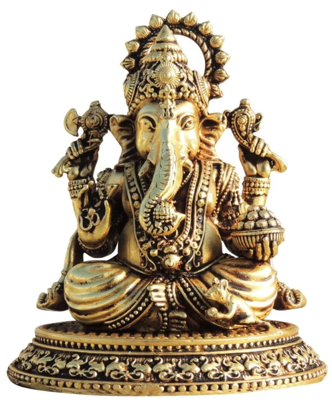 Ganesh Ji Idol in Brass, 4.5 inch, 400 g