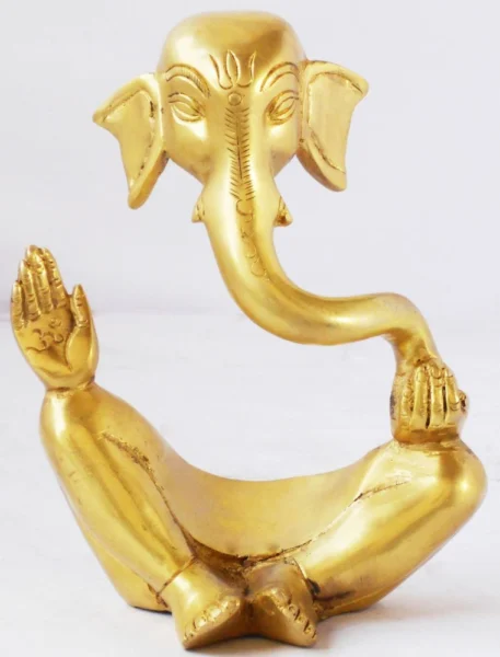 Ganesh Ji Idol in Brass (Invisible), 8 inch, brass, Vedikcraft Moradabad
