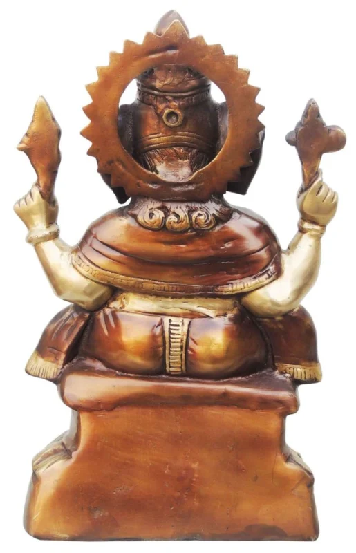 Ganesh Ji Idol in Brass, 17.2 inch
