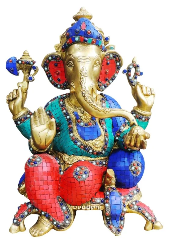 Ganesh Ji Idol in Brass, 19.18 kg