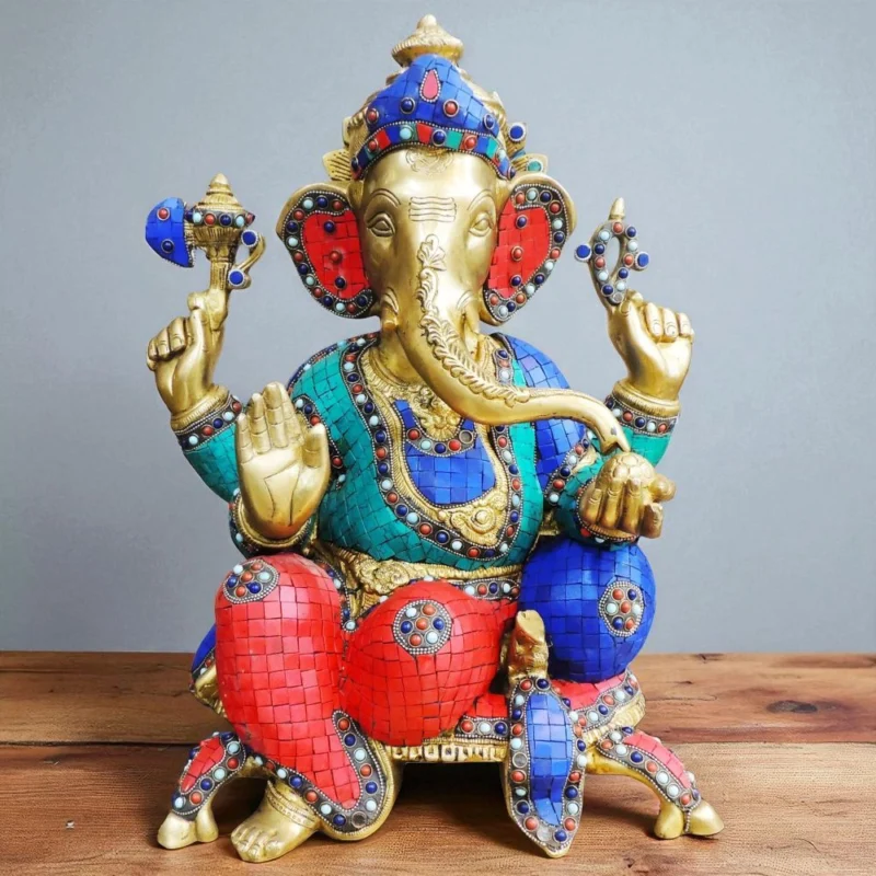 Ganesh Ji Idol in Brass, 19.18 kg