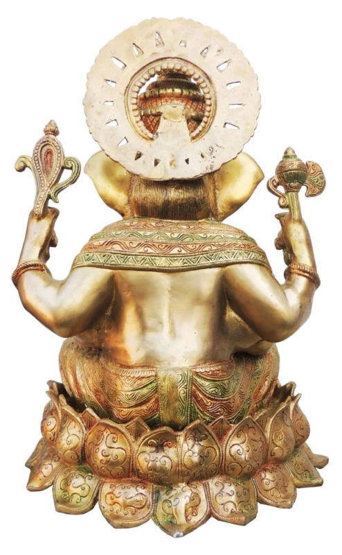 Ganesh Ji Idol in Brass, 20.8 inch