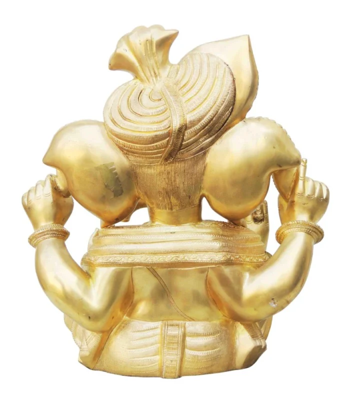 Ganesh Ji Idol in Brass, 17 inch