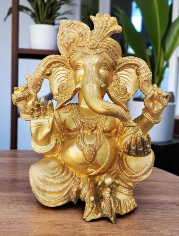 Ganesh Ji Idol in Brass, 17 inch – for Temple and Entrance