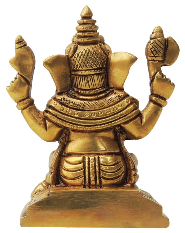 Ganesh Ji Idol in Brass, 4 inch, 680 g