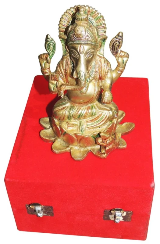 Ganesh Ji Idol in Brass, 6 inch, 1.23 kg – for Home Mandir
