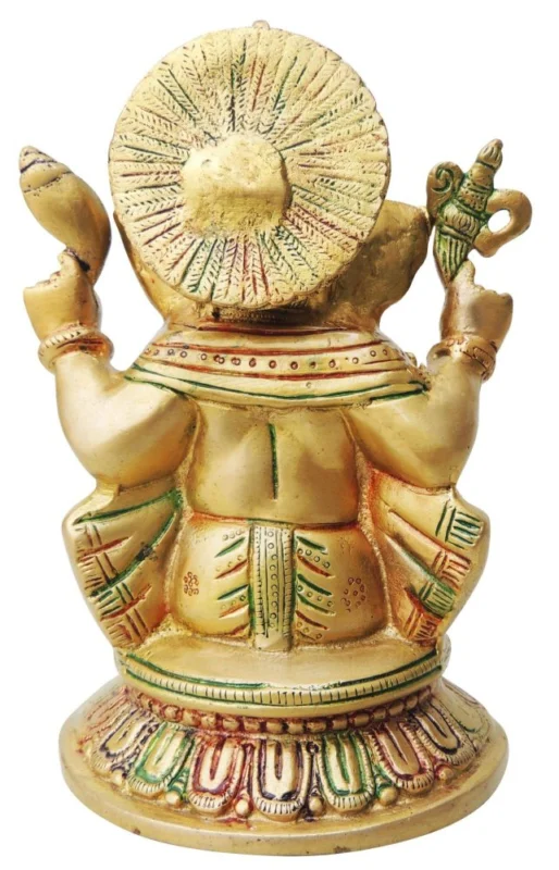 Ganesh Ji Idol in Brass, 8 inch, 2.62 kg