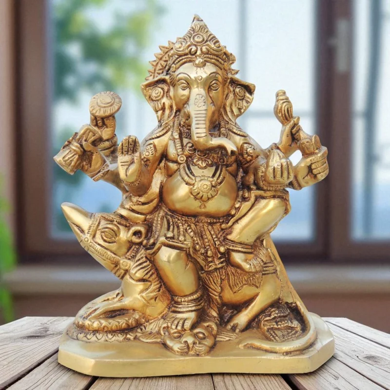 Ganesh Ji Idol in Brass, 7.5 inch, 2.34 kg – for Home Mandir