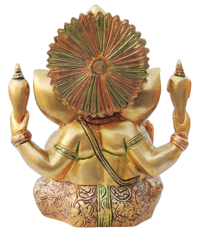 Ganesh Ji Idol in Brass, 8.5 inch, 3.72 kg