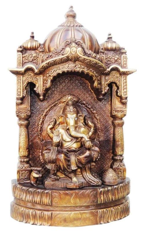 Ganesh Ji Idol in Brass, 16.5 inch