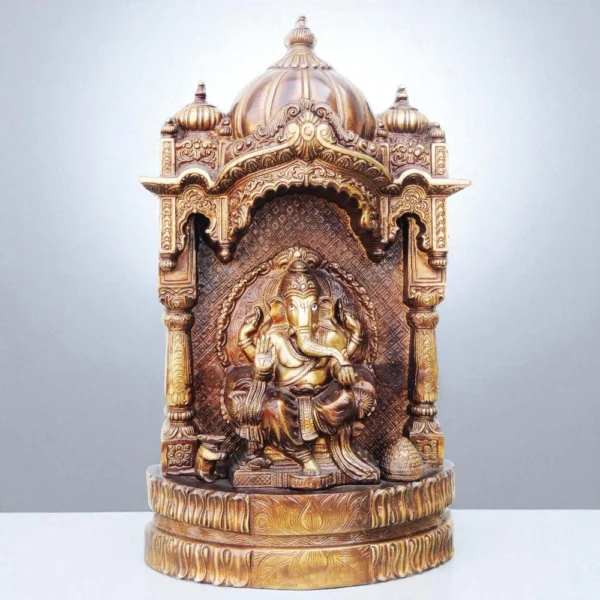 Ganesh Ji Idol in Brass, 16.5 inch, brass, Vedikcraft Moradabad