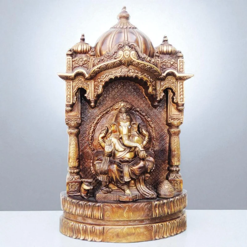 Ganesh Ji Idol in Brass, 16.5 inch – for Temple and Entrance
