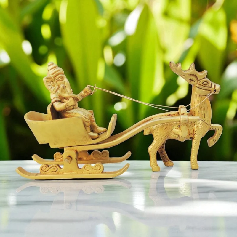 Brass Ganesh Rath, 0.7 inch – Antique Décor