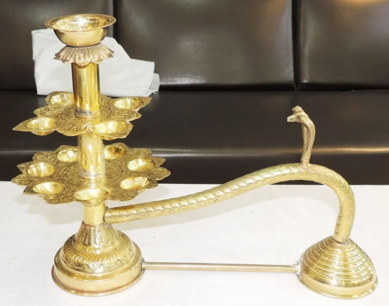 Brass Stand Diya (Deepak) (Arti), 12 inch