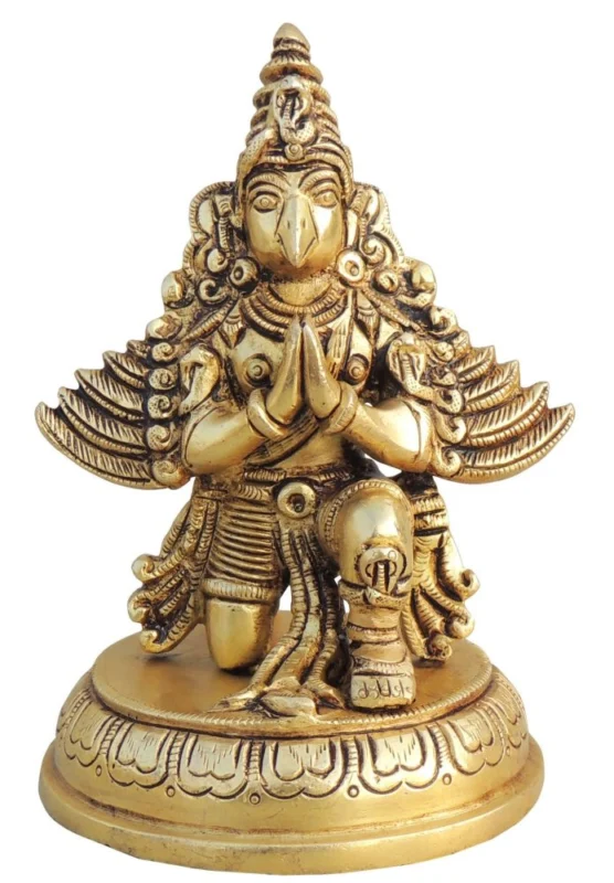 Vishnu Ji Idol in Brass (Garun), 5.5 inch – for Home Mandir
