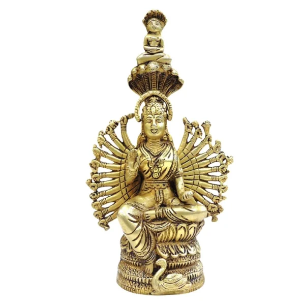 Gayatri Maa Idol in Brass, 11 inch, brass, Vedikcraft Moradabad
